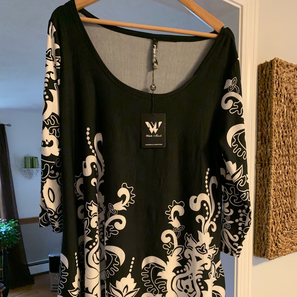 White Mark Womans Tunic 3/4 Sleeve